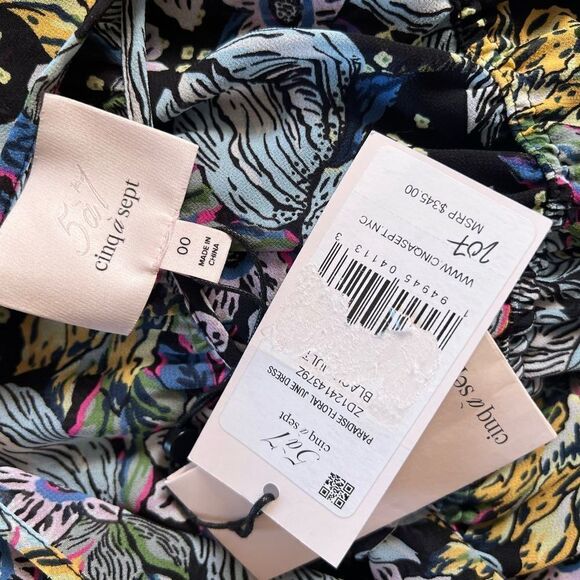 Cinq a Sept Paradise Floral June Minidress size 00 MSRP $345 - Picture 9 of 9